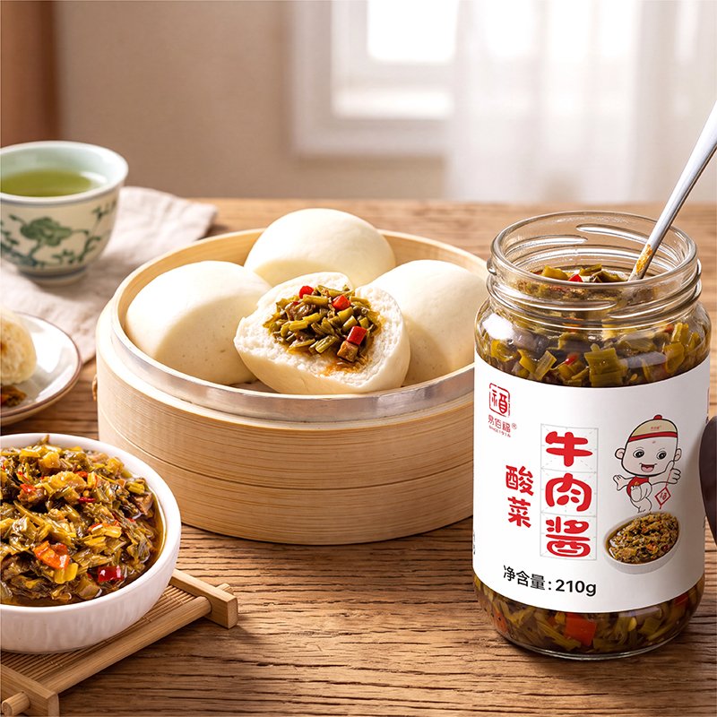 易佰福酸菜牛肉酱，轻奢快手早餐解锁大美南阳本地味